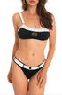 Ein-Schulter-Bandeau Bikini Schwarz PIN-UP STARS